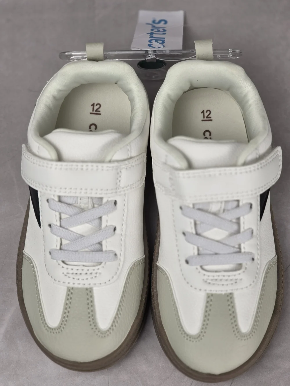 Carter’s Boys’ Sneakers Size 12 – White, Gray & Black